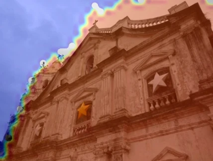 Church view 1: high attention on the facade