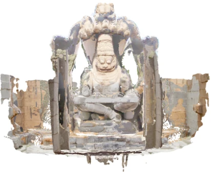 Detailed statue reconstruction in a low-error scene